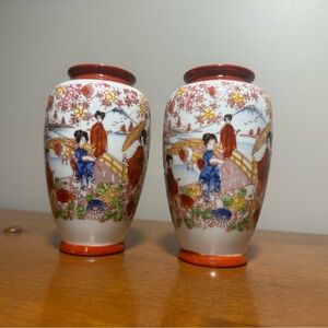Two Beautiful Asian Vases-5 inches tall